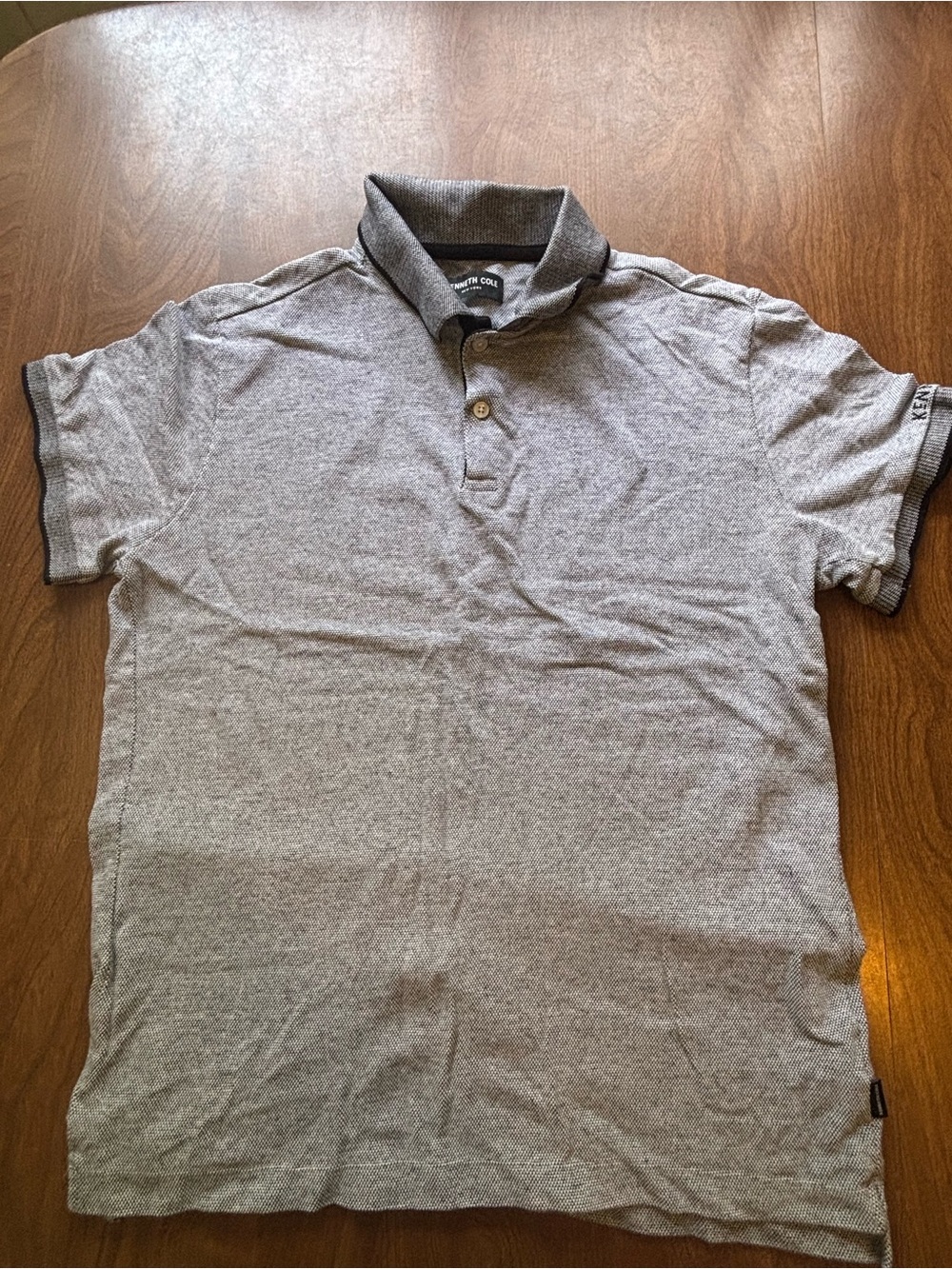 Kenneth Cole Gray Polo Shirt with Dark Trim